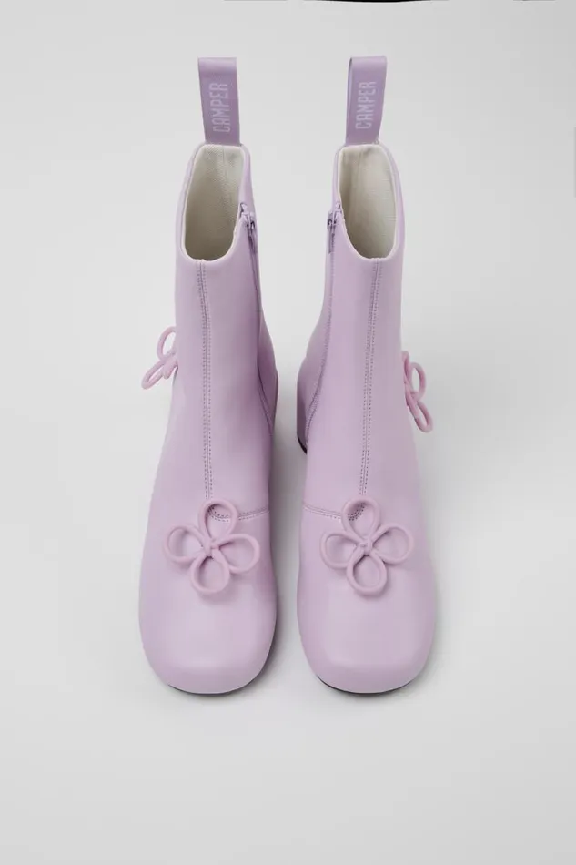 Women Camper Ankle Boots Twins Purple Leather Boots Women Camper Ankle Boots Twins Purple Leather Boots