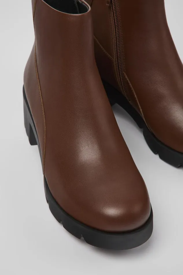 Women Camper Ankle Boots Wanda Brown Zip Ankle Boot