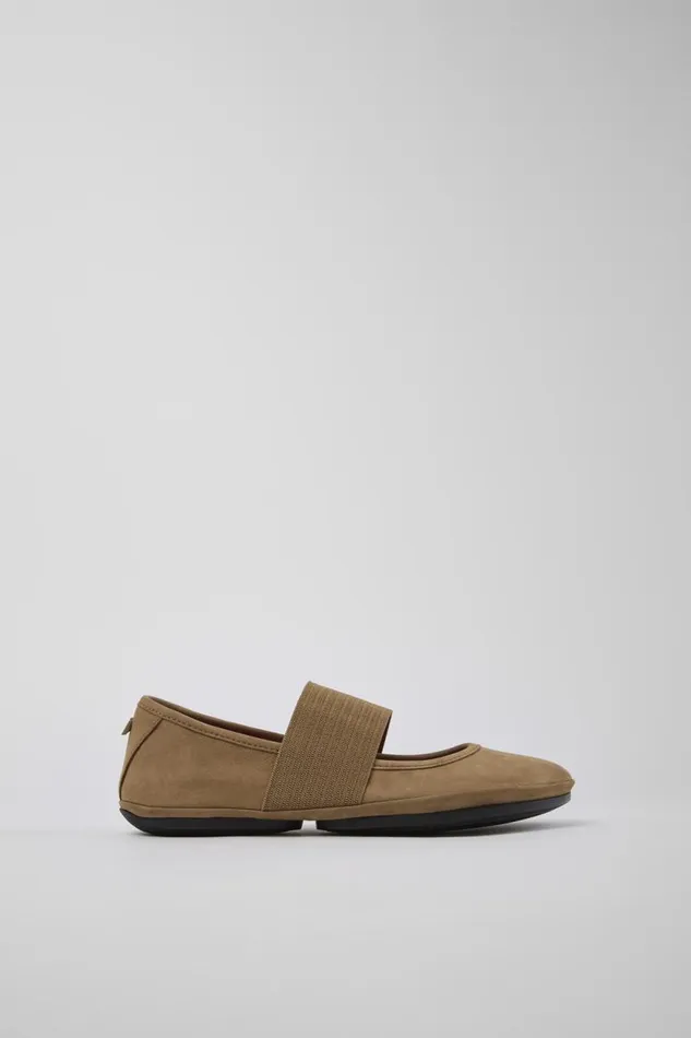 Women Camper Ballerinas Right Brown Nubuck Mary Jane Women Camper Ballerinas Right Brown Nubuck Mary Jane