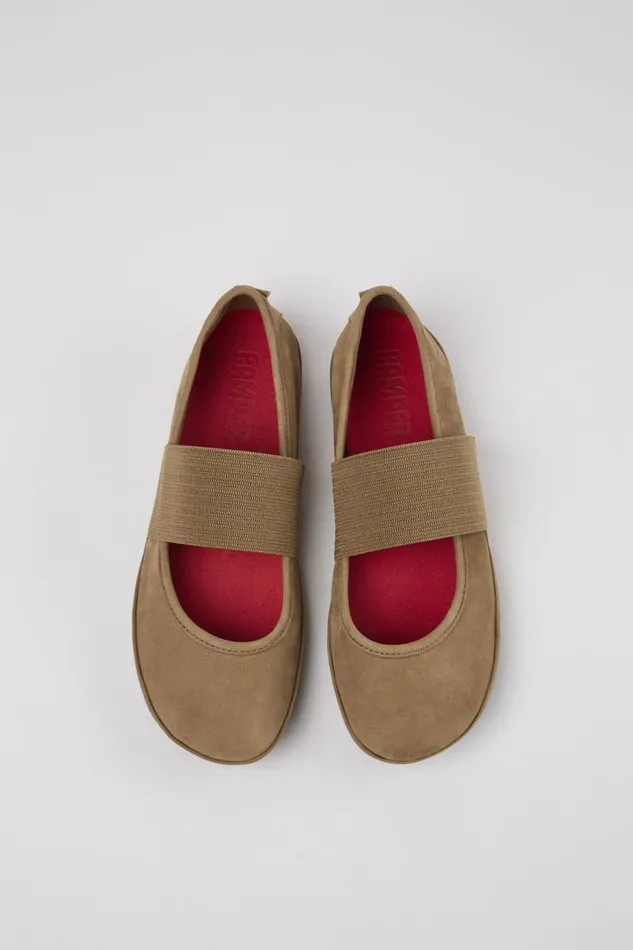 Women Camper Ballerinas Right Brown Nubuck Mary Jane Women Camper Ballerinas Right Brown Nubuck Mary Jane
