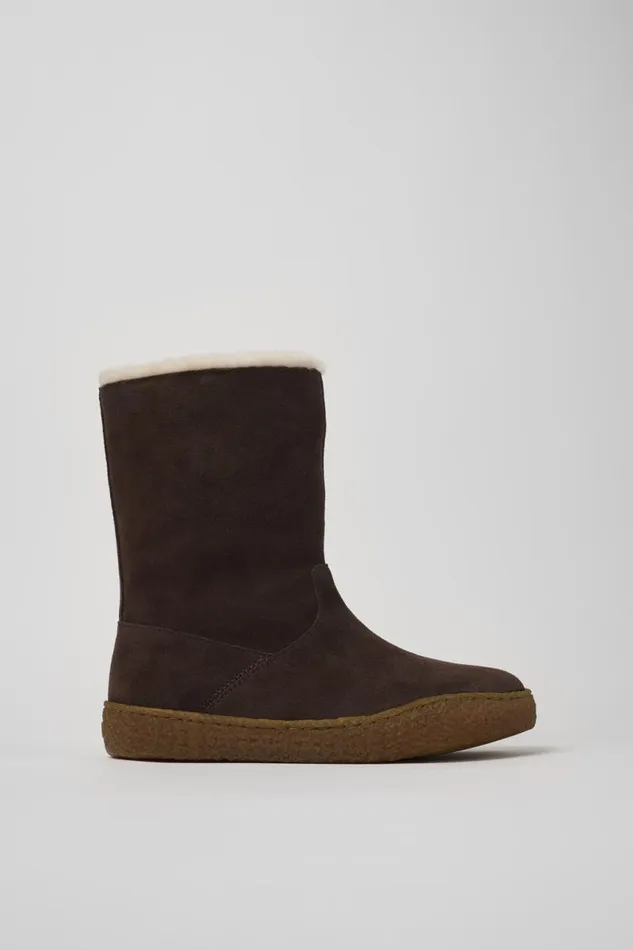 Women Camper Boots Peu Terreno Brown Nubuck Boots Women Camper Boots Peu Terreno Brown Nubuck Boots