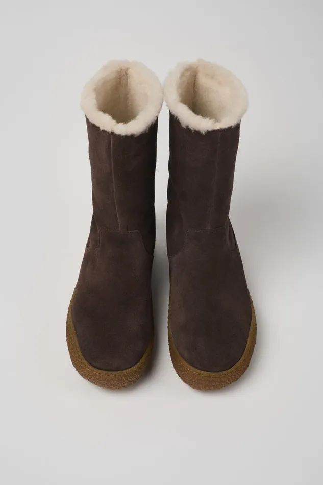 Women Camper Boots Peu Terreno Brown Nubuck Boots Women Camper Boots Peu Terreno Brown Nubuck Boots