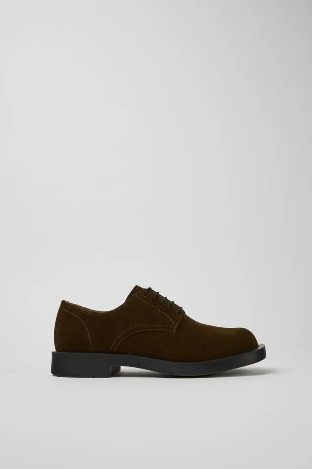 Women Camper Flat Shoes MIL 1978 Brown Nubuck Shoes Women Camper Flat Shoes MIL 1978 Brown Nubuck Shoes