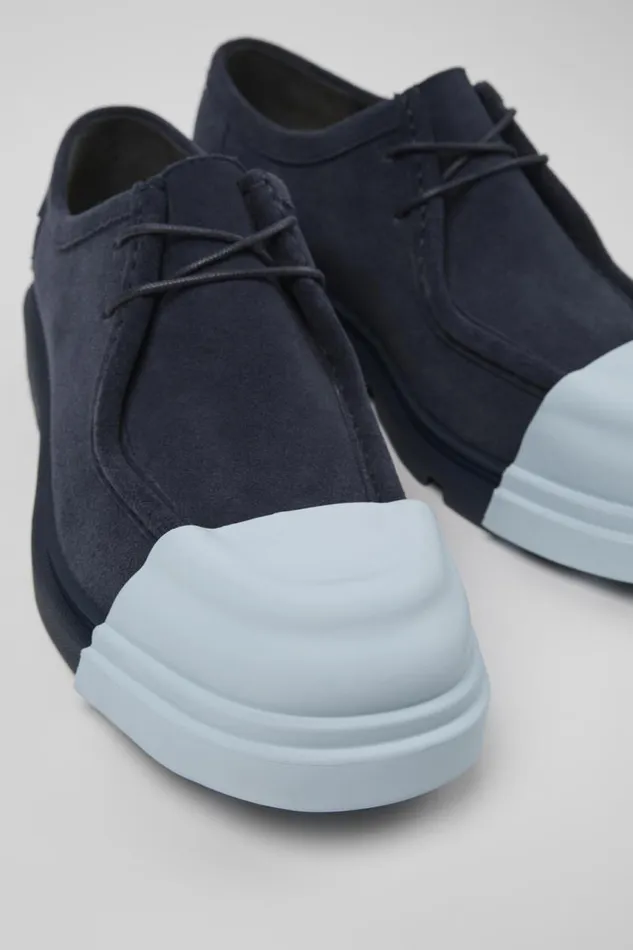Women Camper Formal Shoes Junction Blue Nubuck Shoes