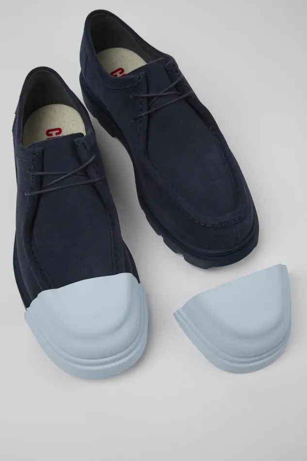Women Camper Formal Shoes Junction Blue Nubuck Shoes Women Camper Formal Shoes Junction Blue Nubuck Shoes