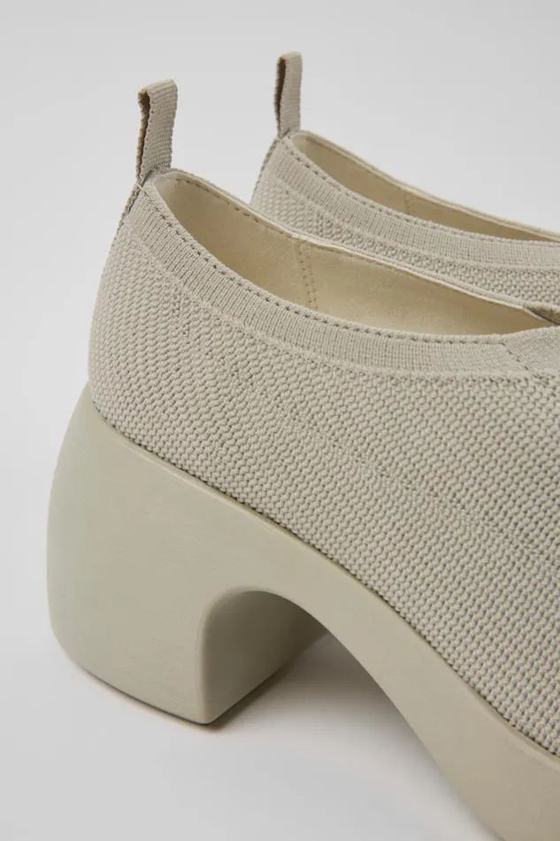 Women Camper Heels Thelma Gray Onepiece Knit Shoes
