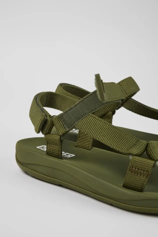 Women Camper Non Leather Shoes Match Green Textile Sandal