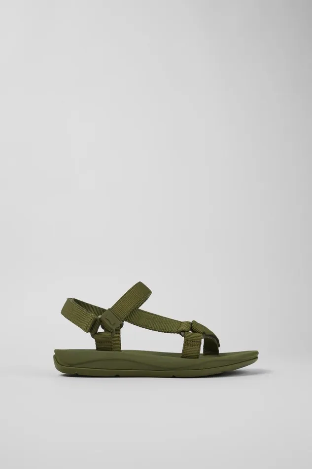 Women Camper Non Leather Shoes Match Green Textile Sandal