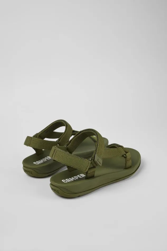 Women Camper Non Leather Shoes Match Green Textile Sandal