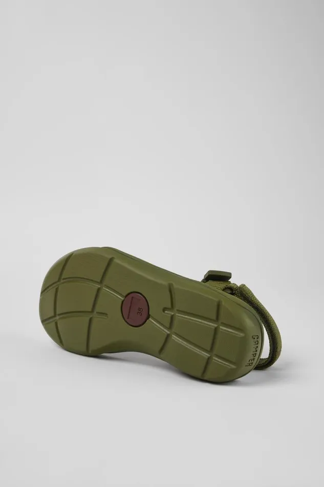 Women Camper Non Leather Shoes Match Green Textile Sandal