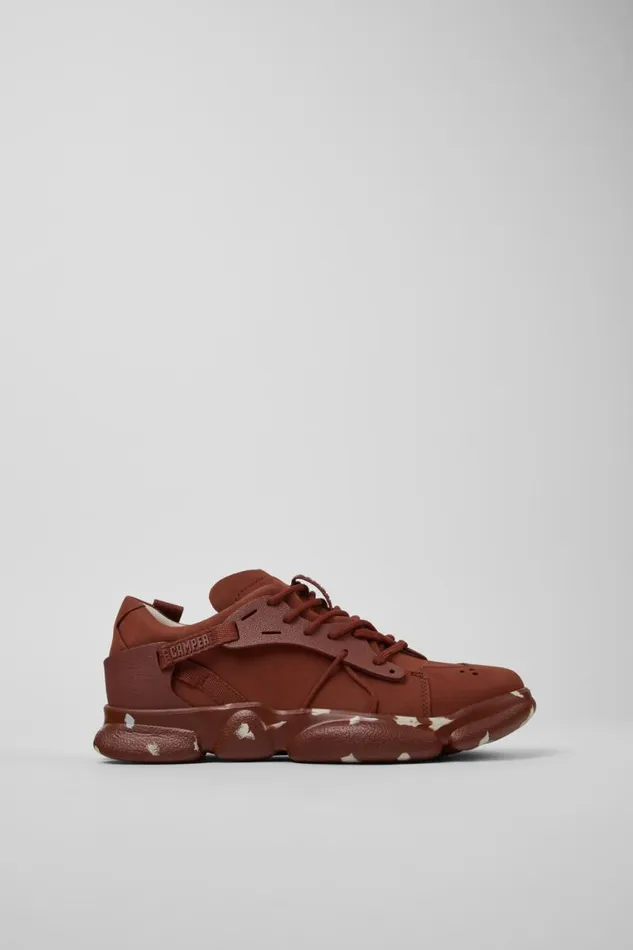 Women Camper Sneakers Karst Red Nubuck And Textile Sneakers
