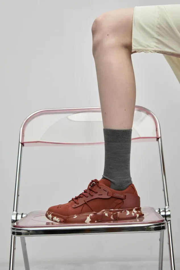Women Camper Sneakers Karst Red Nubuck And Textile Sneakers Women Camper Sneakers Karst Red Nubuck And Textile Sneakers