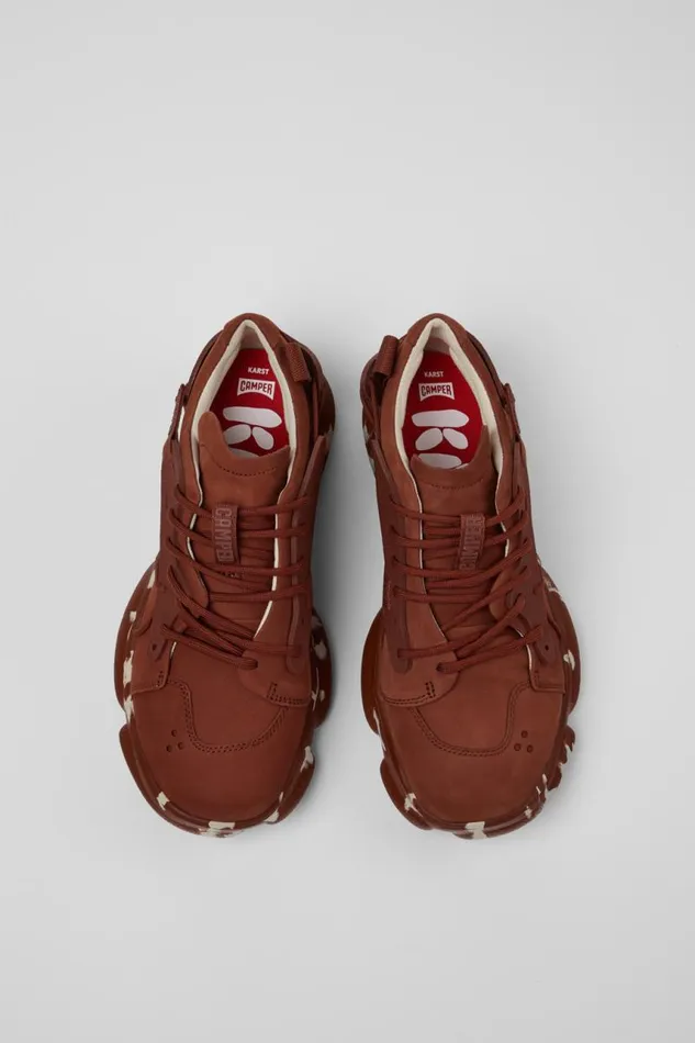 Women Camper Sneakers Karst Red Nubuck And Textile Sneakers Women Camper Sneakers Karst Red Nubuck And Textile Sneakers