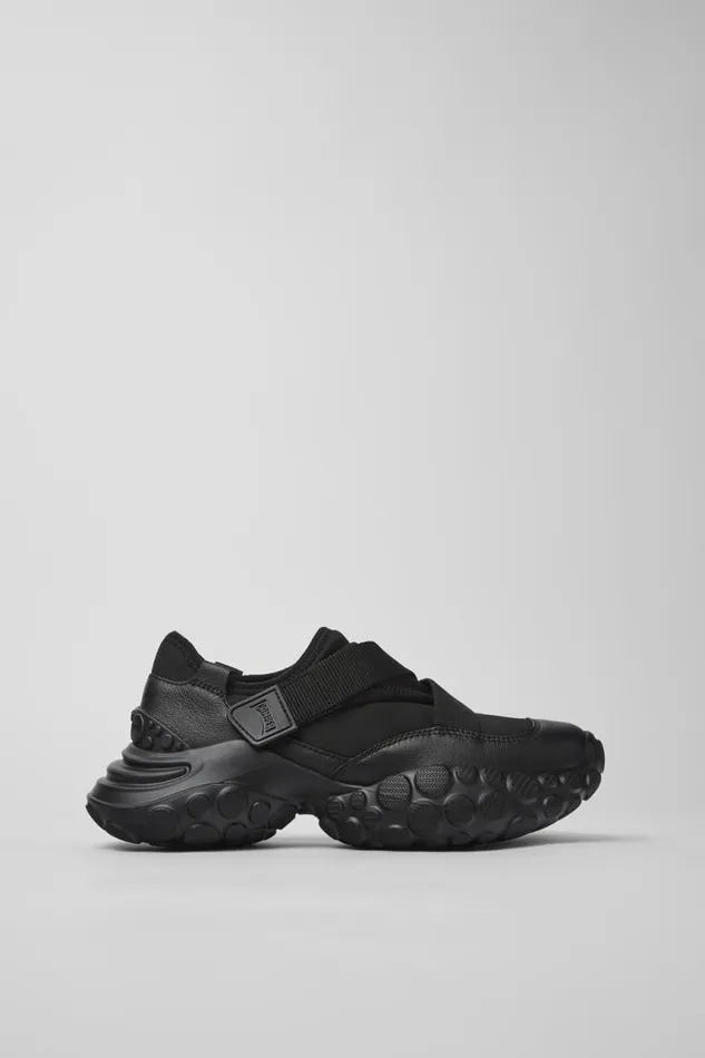 Women Camper Sneakers Pelotas Mars Black TextileLeather Sneaker
