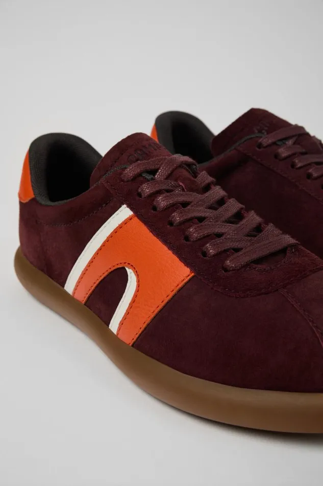 Women Camper Sneakers Pelotas Soller Burgundy NubuckLeather Sneaker
