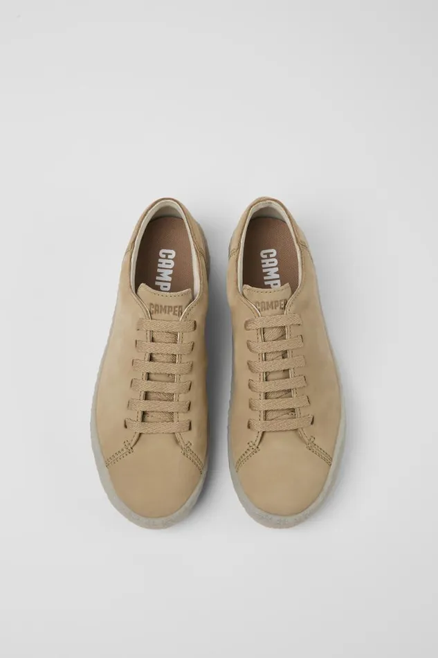 Women Camper Sneakers Peu Terreno Beige Nubuck Shoes Women Camper Sneakers Peu Terreno Beige Nubuck Shoes