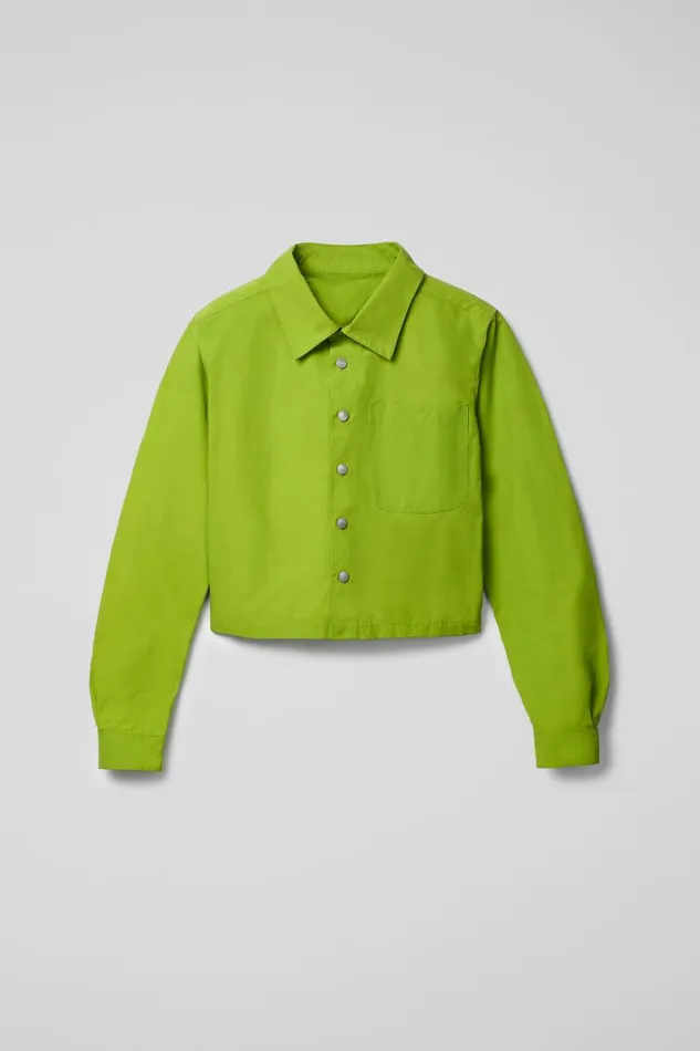 Women Camper Tops Tech Shirt Green CottonNylon Shirt Women Camper Tops Tech Shirt Green CottonNylon Shirt