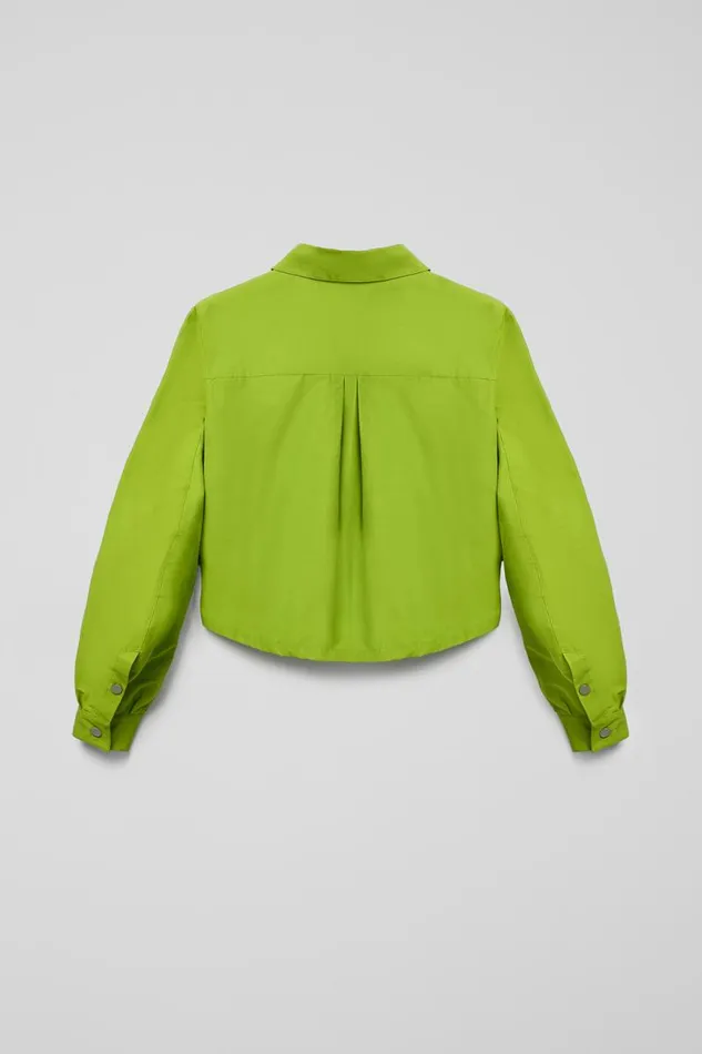 Women Camper Tops Tech Shirt Green CottonNylon Shirt Women Camper Tops Tech Shirt Green CottonNylon Shirt
