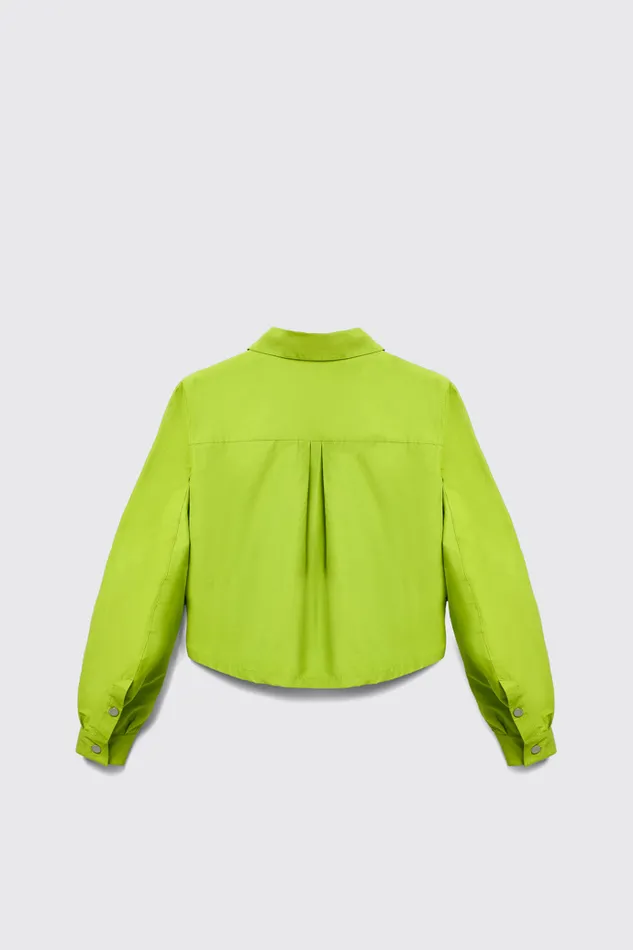 Women Camper Tops Tech Shirt Green CottonNylon Shirt Women Camper Tops Tech Shirt Green CottonNylon Shirt