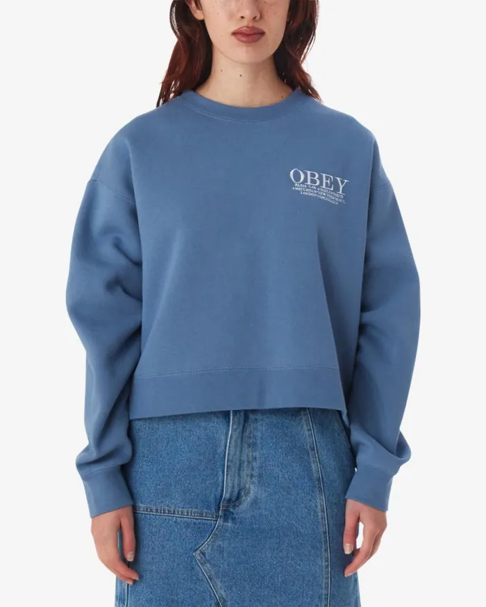 Women CITIES CREWNECK Peach Parfait OBEY Clothing SWEATSHIRTS