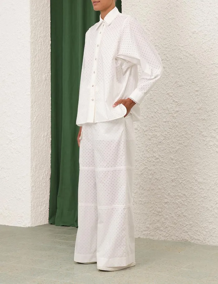 Women Clothing Zimmermann Natura Burnout Cargo Pants Ivory