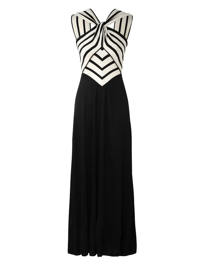 Women Clothing Zimmermann Natura Halter Neck Midi Dress Chevron