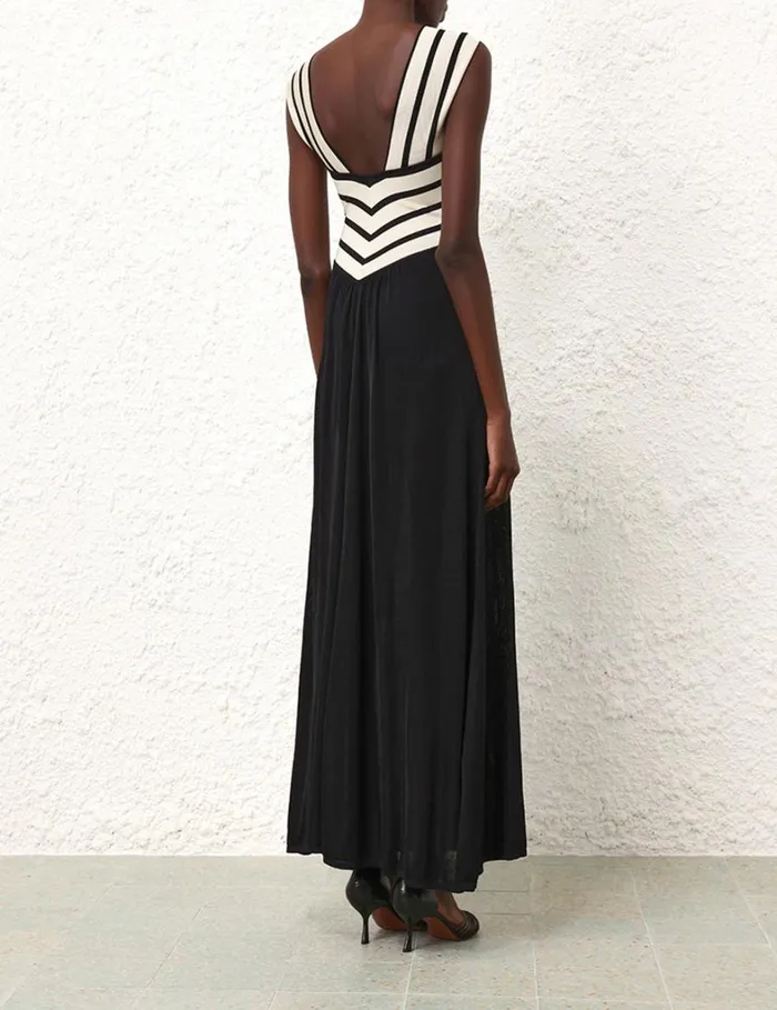 Women Clothing Zimmermann Natura Halter Neck Midi Dress Chevron