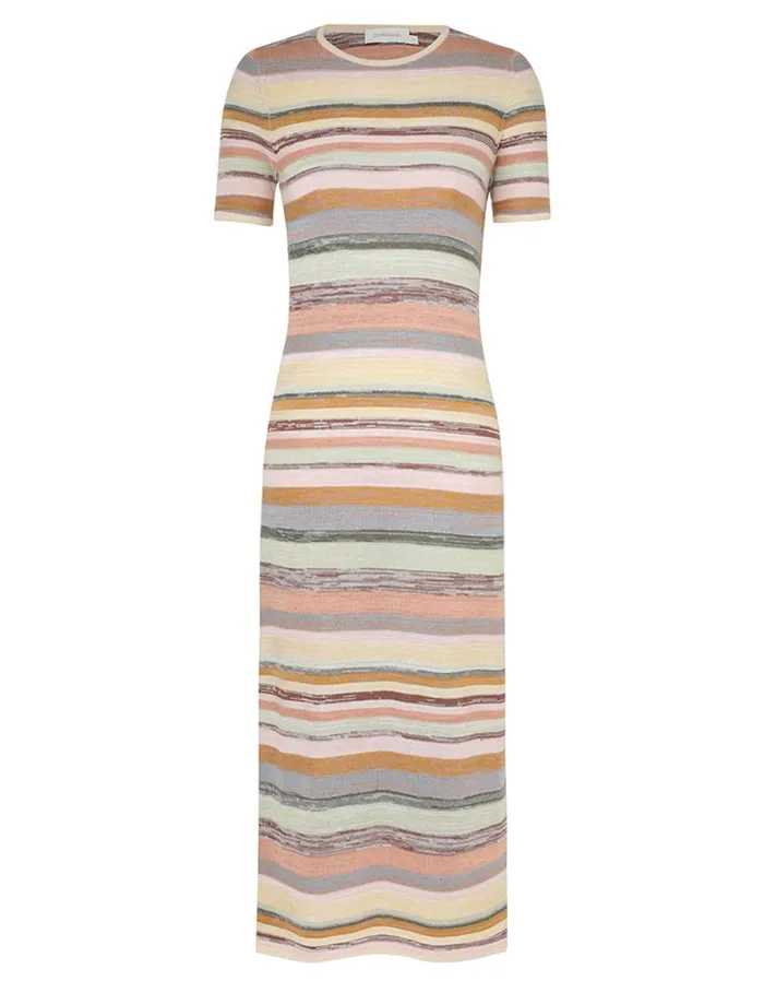 Women Clothing Zimmermann Natura Mouline Midi Dress Multi