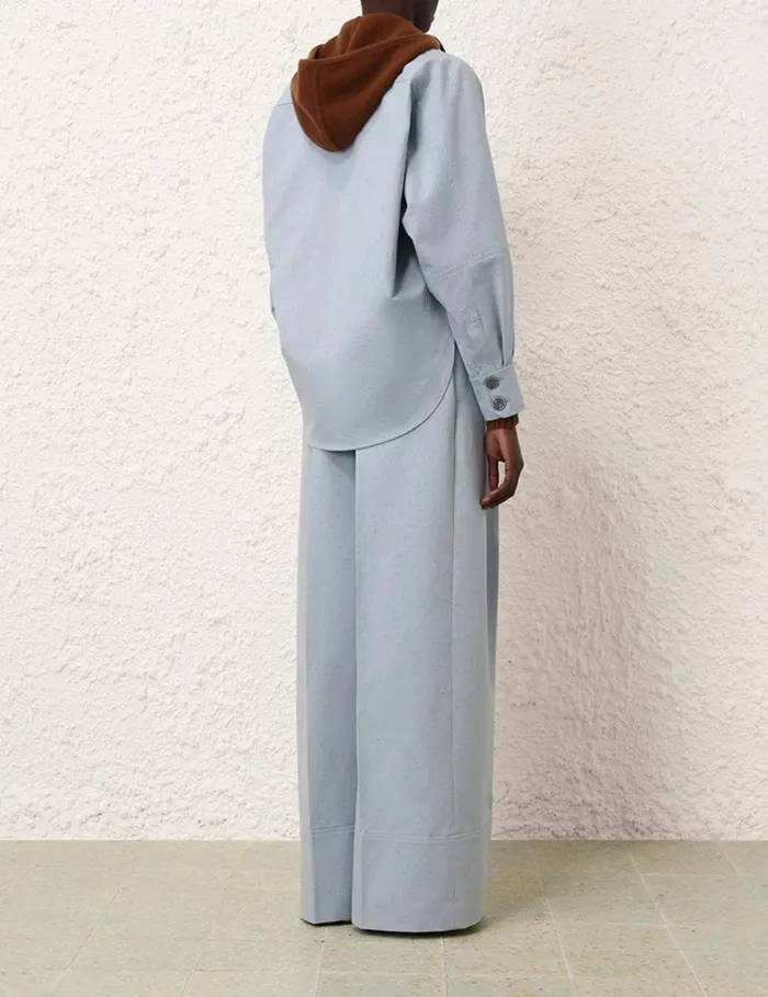 Women Clothing Zimmermann Natura Wide Leg Pant Chambray