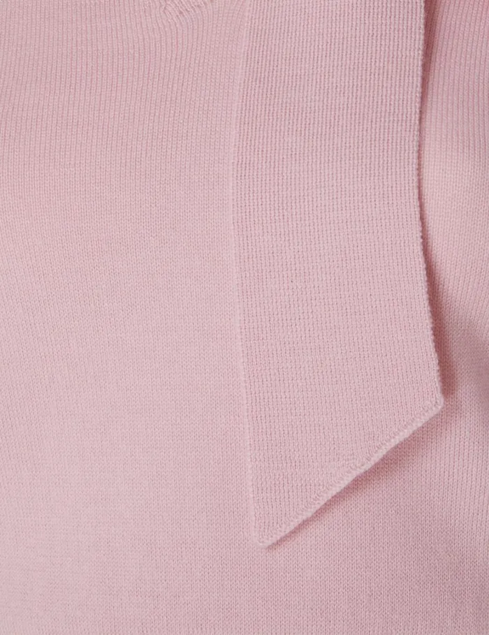 Women Clothing Zimmermann Tie Neck Sweater Lipstick
