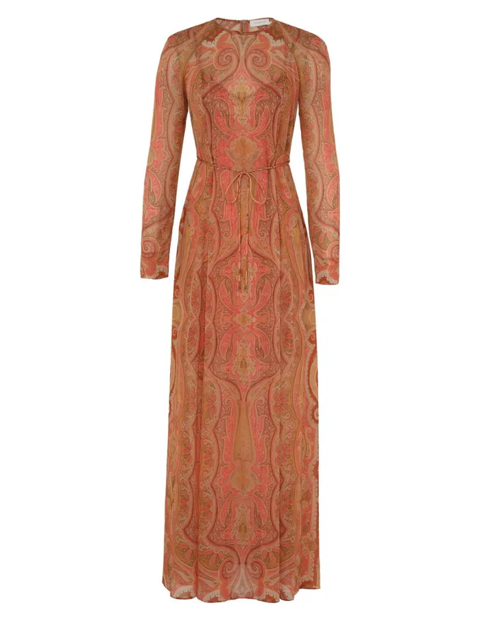 Women Clothing Zimmermann Tranquillity Sheath Dress Red Paisley