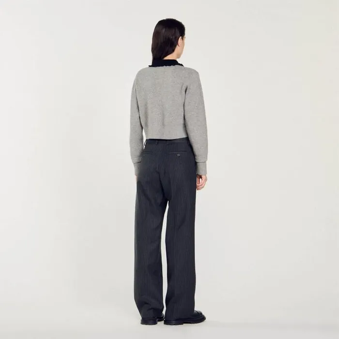 Women Coatigans SANDRO Cropped Coatigan Grey