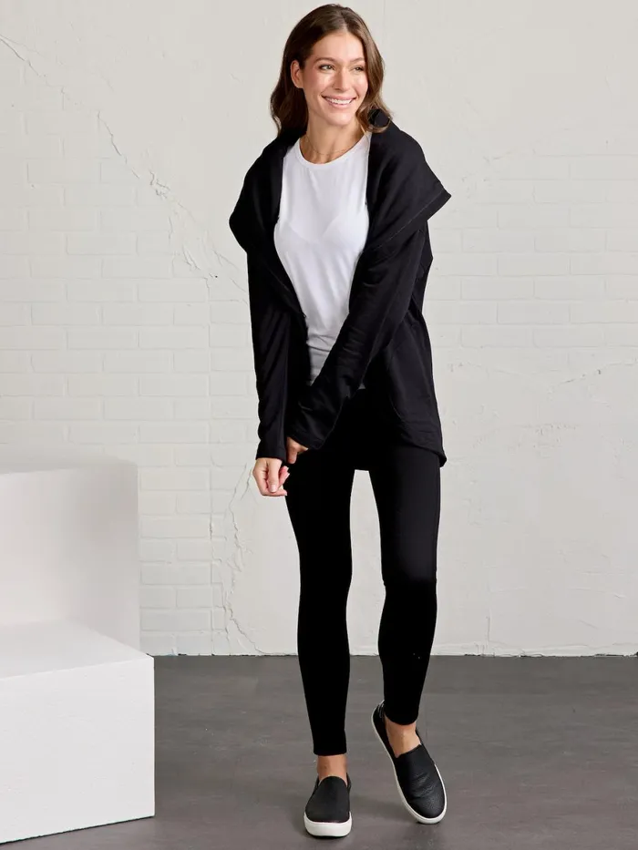 Women Cozy Fleece Cardigan Tasc Performance Lounge