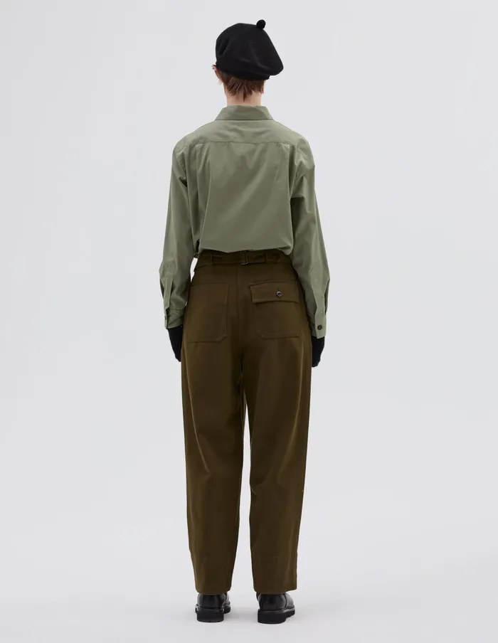 Women Curve Collar Shirt Faded Green Margaret Howell Shirts