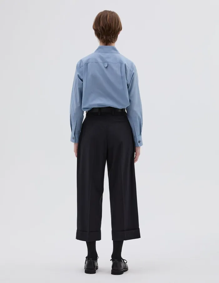 Women Deep Pleat Trouser Dark Navy Margaret Howell Trousers