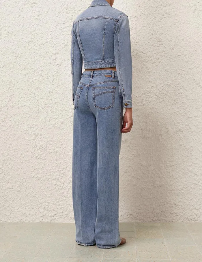 Women Denim Zimmermann Denim Fitted Jacket Poseidon Blue