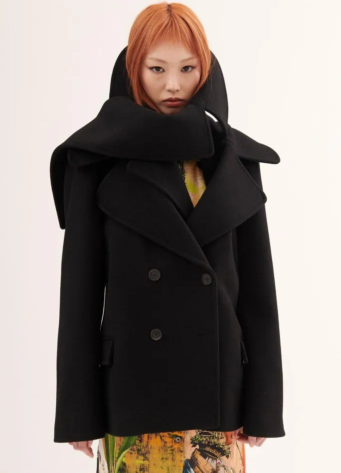 Women Double Collar Jacket MONSE Jackets and Coats