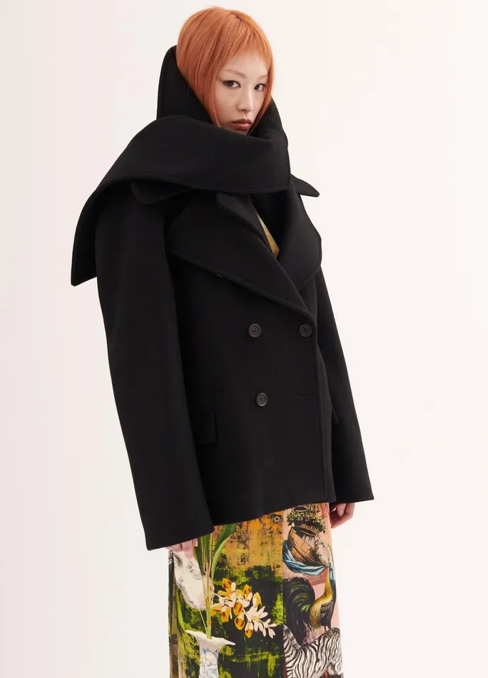 Women Double Collar Jacket MONSE Jackets and Coats