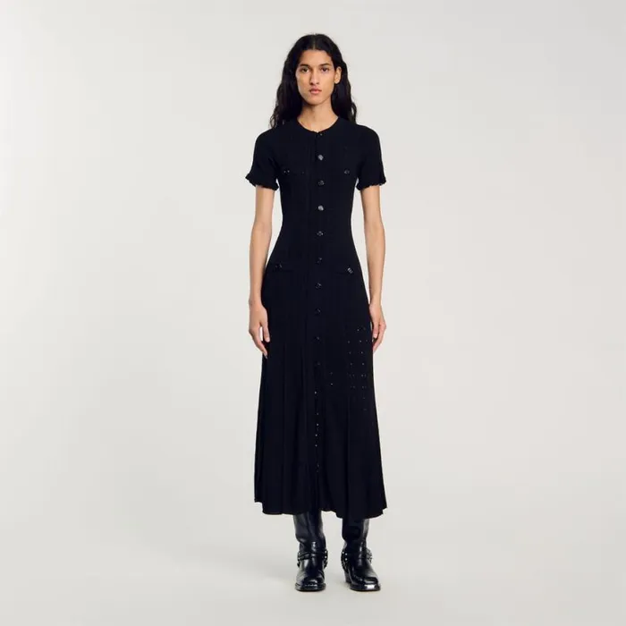 Women Dresses SANDRO Knit Maxi Dress Black