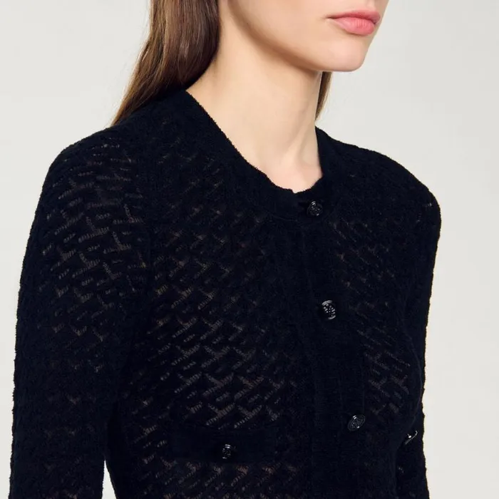 Women Dresses SANDRO Velveteffect Knit Maxi Dress Black
