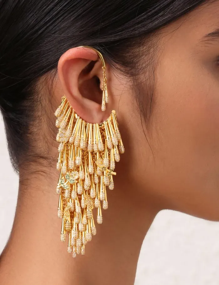 Women Earrings Zimmermann Zimmermann Bloom Ear Cuff Goldgreen