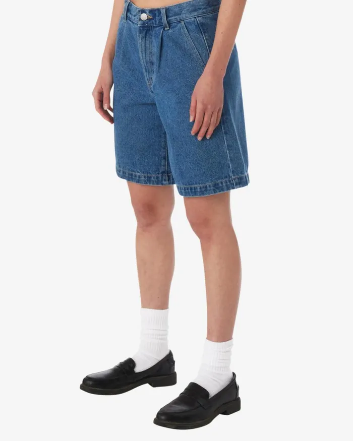 Women ELI PLEATED SHORT Light Indigo OBEY Clothing Denim