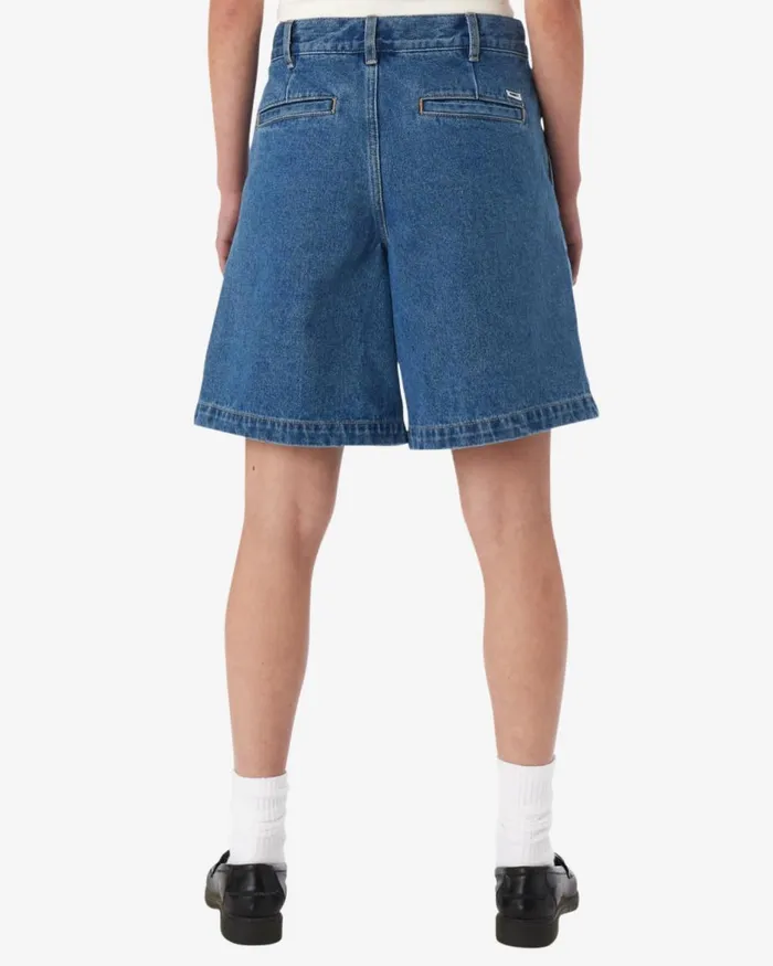 Women ELI PLEATED SHORT Light Indigo OBEY Clothing Denim