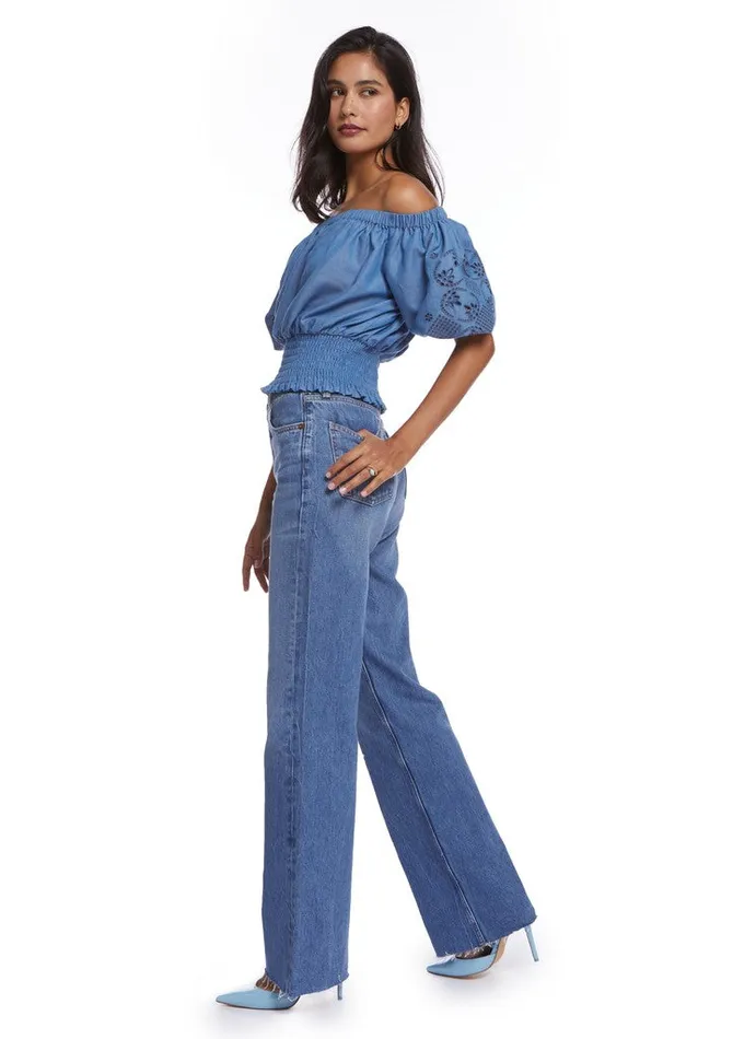 Women ESME BLOUSE Indigo Robert Graham Tops