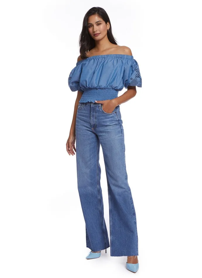 Women ESME BLOUSE Indigo Robert Graham Tops