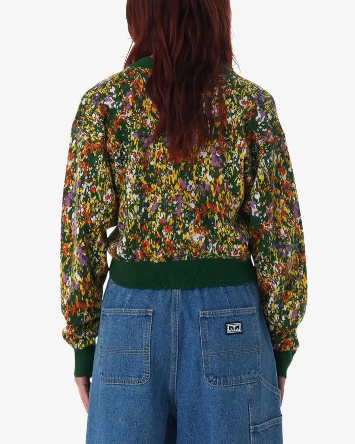 Women GARDEN CARDIGAN Green Multi OBEY Clothing Sweaters