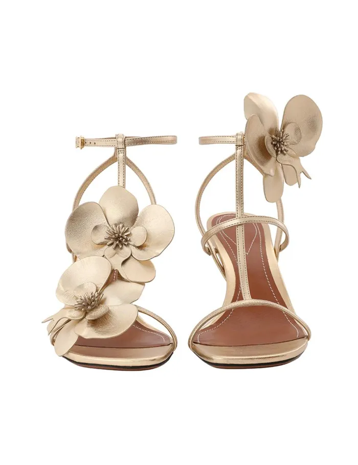 Women Heels Zimmermann Zimmermann Orchid Sandal 85 Gold