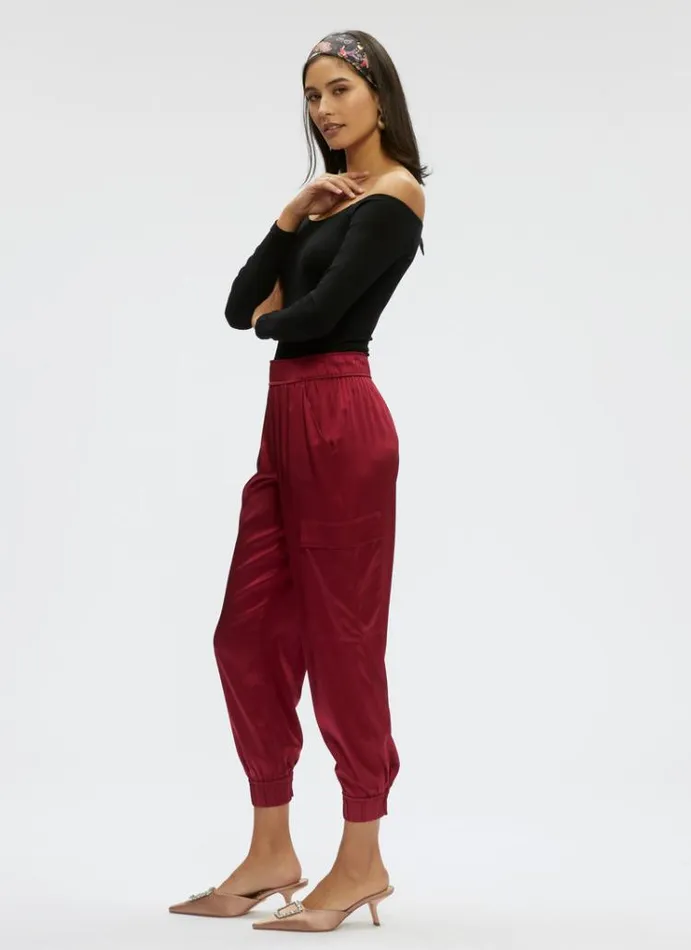 Women IRYNA PANT Burgundy Robert Graham Bottoms