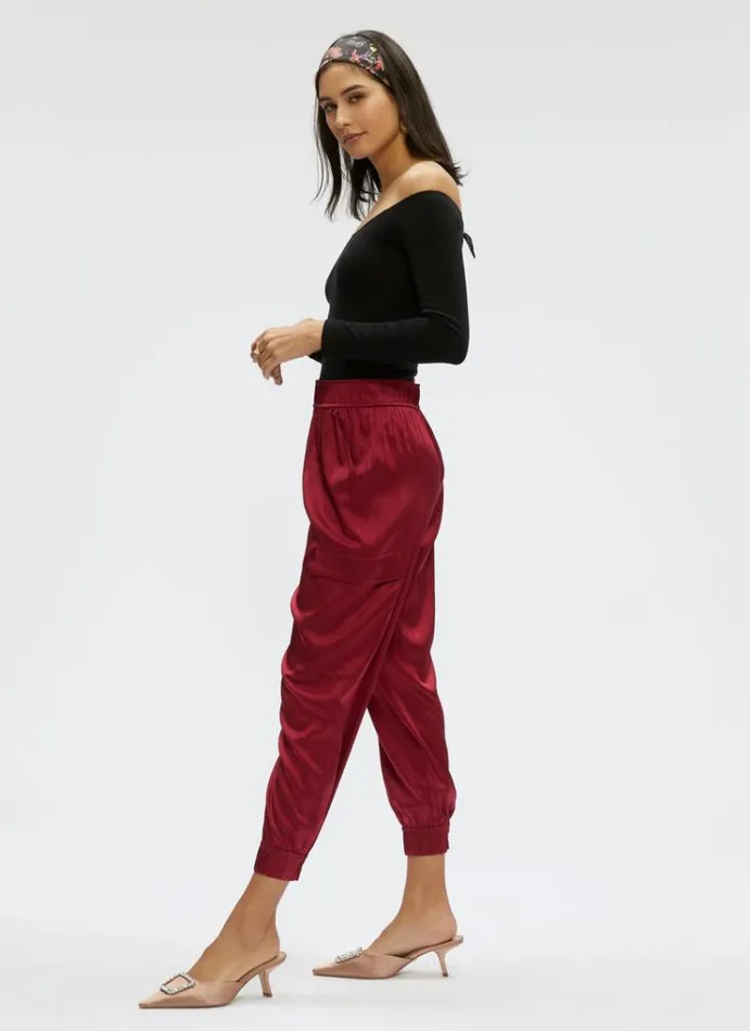 Women IRYNA PANT Burgundy Robert Graham Bottoms