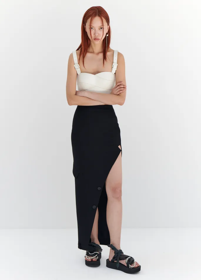 Women Jacket Detail Slit Skirt MONSE Bottoms